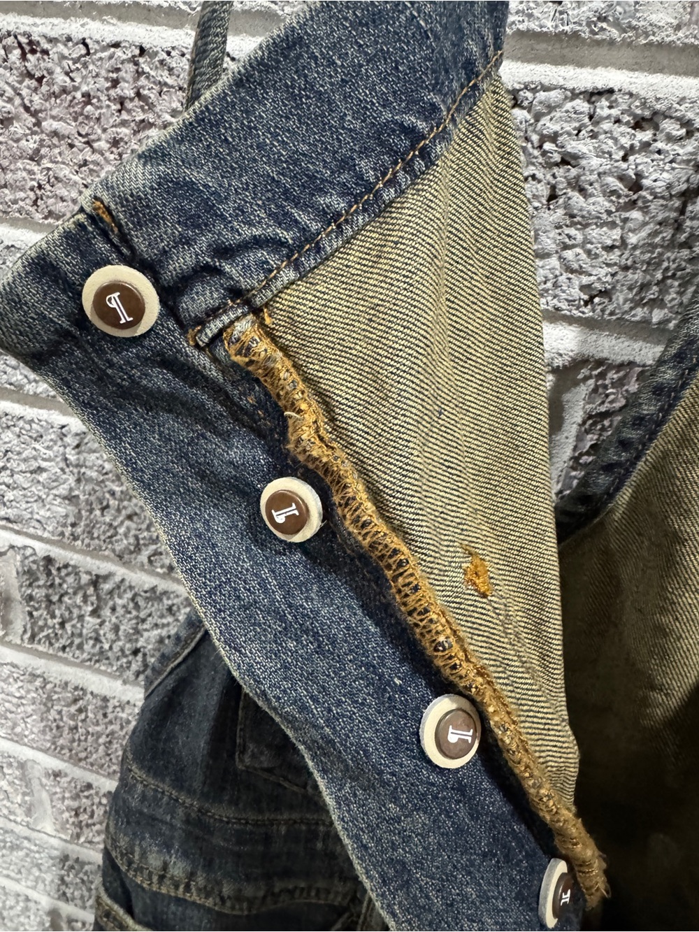 Pilcro Women's Blue Denim Paint-Splatter Overalls - Picture 5 of 7